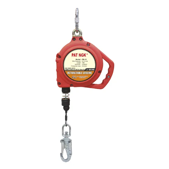 LINEA RETRACTIL CABLE DE ACERO 4.8mmx10M CON GANCHO DOBLE SEGURO CARABINERO PE-10 PATNGK